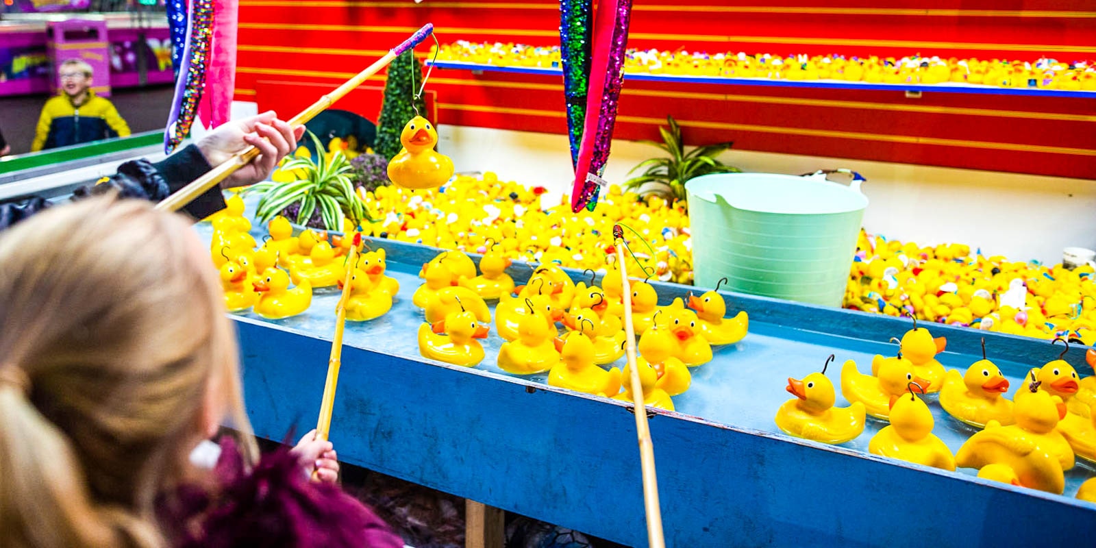 Hook a duck fairground game